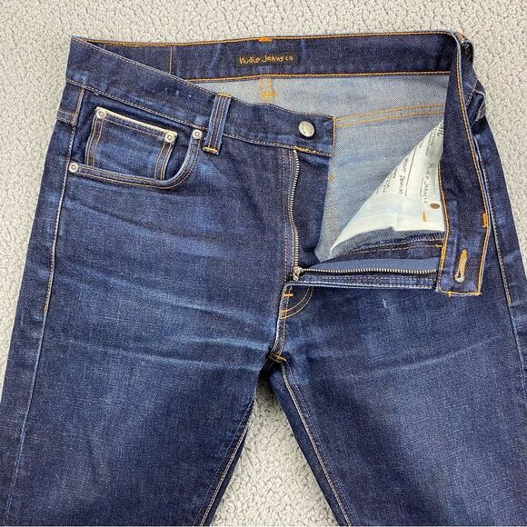 Nudie Jeans Men Lean Dean Slim-Fit Selvedge Worn In Jeans | Size: 32* (See Pics) - Picture 3 of 15